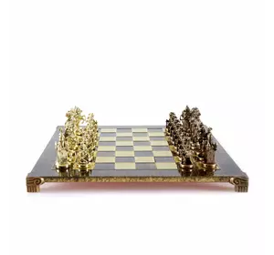 S12CBRO шахи "Manopoulos", "Мушкетери", латунь, у дерев'яному футлярі, коричневі, 44х44см, 8,4 кг