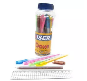 Ручка масляна Wiser "DOXE" 0,6 мм банку/30шт, корпус mix, синя
