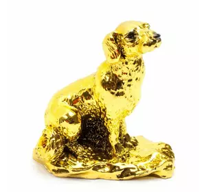Собака кам'яна крихта "золото" (8,5х8х5 см)
