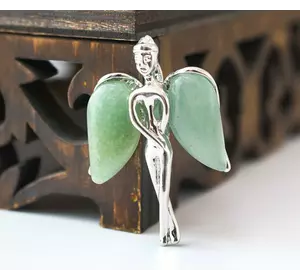 Кулон Ангел з кам'яними крилами вставка Зелений авантюрин