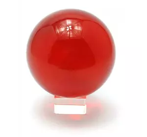 Куля кришталева на підставці червона (d-11 см)
