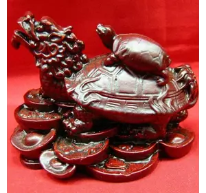 Черепаха-дракон каменная крошка коричневый (9х7х6 см)