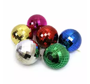 Набір ялинкових кульок "Discoball" 7см, 6шт, OPP