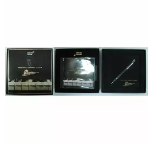 Набір подарунковий Футляр чорний "Mont Blanc" + ручка "Mont Blanc" чорна + диск