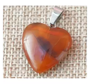 Кулон кам'яний Серце Сердолик 2*0,5*2 см.