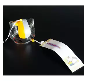 Японський скляний дзвіночок Фурін малий 7*7*6 см. Висота 40 см. Манекі Неко No3