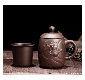 Чашка "Парний дракон" коричнева 400 мл. 12*9*14см.