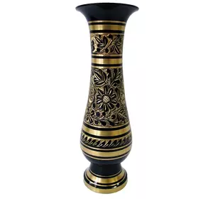 Ваза бронзова чорна (24,5х7,5х7,5 см)(Flower vase Glass Black Ord 10")
