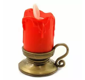 Свічка з Led підсвічуванням з рухомим полум'ям червона (9х7х5,5см)