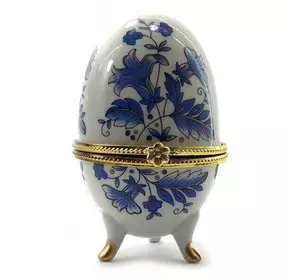 Скринька яйце "Сині Квіти"(10х6х6 см)K