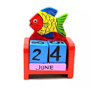 Календар настільний "Риба" дерев'яний (10х7х4 см)
