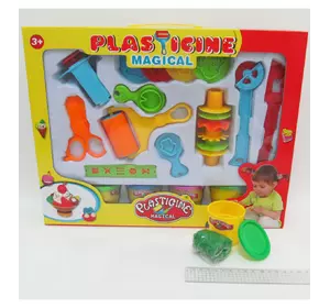 Тісто д/ліплення "Plasticine magical" 4цв * 50g, набір з формочками і інструментами