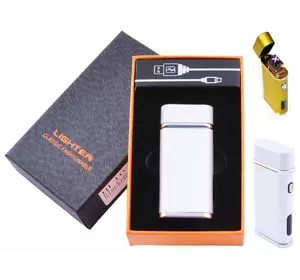 Електроімпульсна запальничка в подарунковій коробці Lighter №HL-104 Silver