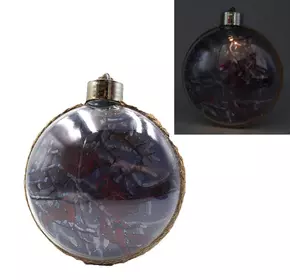 Ялинкова куля в мішковині LED 3D картинка "Christmas" 13х11,5х5см, 1шт/етик.