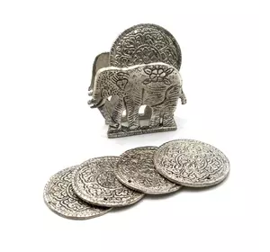 Підстаканники "Слон" (н-р 6 шт) метал (10,5х8,5х4 см)(Непал)