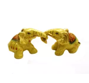 Пара слоників перетягують жовті №З Фаянс