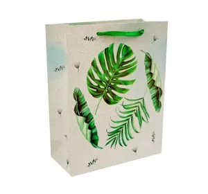 Пакет подарочный картонный "Листья" №3