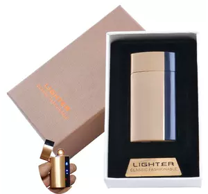 USB запальничка в подарунковій упаковці Lighter (Спіраль розжарювання) №XT-4981 Gold