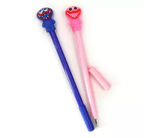Ручка дитяча з іграшкою "Horror" гелева, синя, mix, 12шт/етик.