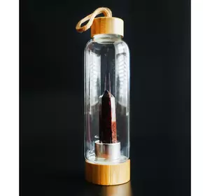 Пляшка для води з кристалом 550мл. Червоний Обсидіан