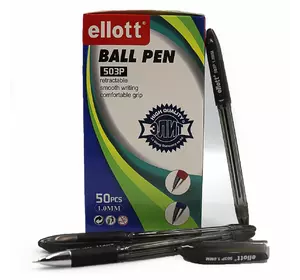 Ручка кулькова "Ellot" 1мм, чорна, прозорого корп, грип, без/етик.