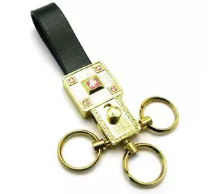Брелок для ключів зі шкіряним ремінцем "Стрази" 19387 C