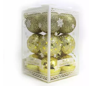 Набір ялинкових кульок "Merry Christmas" D5см, 12шт, PVC, 1шт/етик.