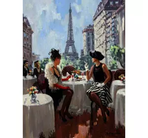 Розк-ка по номер.40*50см J.Otten Ресторан у Парижі карт.уп (полотно на рамі фарби+кисті)