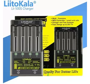 Зарядний пристрій LiitoKala Lii-500S+АВТОЗАРЯДКА, АА/ ААА/ A/ 14500/ 16340/ 18350/ 18650/ 26650