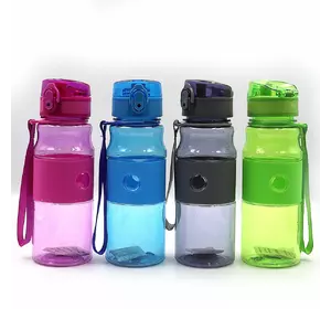 Пляшка для води "Urban" прозо, петля, гум держатель, замок, 550мл, mix4, 1шт/етик.