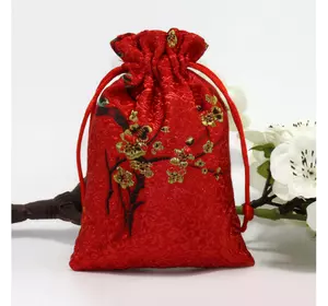 Мешочек сатиновый с орнаментом Красная сакура