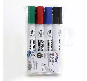 Набір маркерів/дошки сухостираємих Beifa "A + Plus" черн, син, черв, зел, 4шт.PVC упаковка з держ