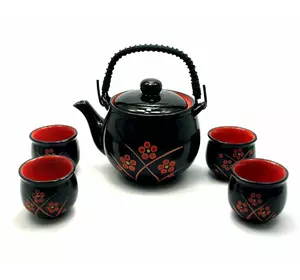 Сервіз керамічний чайник ,4 чашки)(28х17х12)