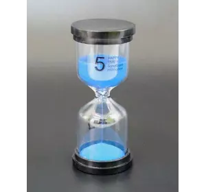 Пісочний годинник "Коло" скло + пластик 5 хвилин Блакитний пісок