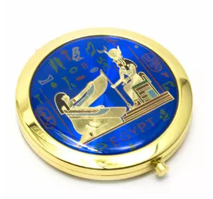 Дзеркальце косметичне "Єгипет" золото (d-7 см)(в коробці + чохол)