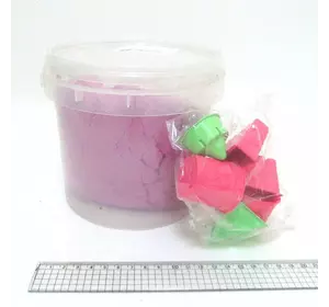 Набір кінетичного піску в пластик.відерці 1кг з форм. 6шт., mix6 (кварц.основа)