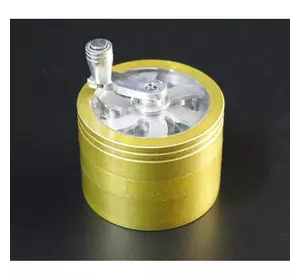 Гріндер алюмінієвий магнітний 4 частини GR-110 6*6*4,5 см. Жовтий