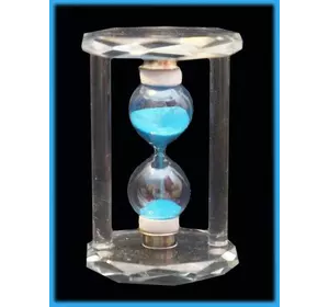 Пісочний годинник в скляному корпусі Синій пісок
