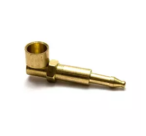 Трубка для куріння метал "Болт" золото (6х2х2 см)
