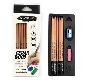 Олівець ч/гр. трикутн 2,4mm Acmeliae 2B Cedar Wood ціна/шт (+чинка+гум.тримач у подар к н-ру)