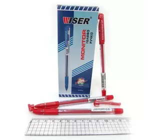 Ручка гелева Wiser "Monitor" 0,6 мм з грипом червона