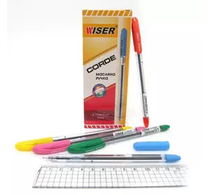 Ручка масляна Wiser "Corde" 0,7 мм; корпус mix. синя