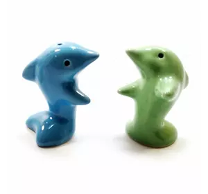Солонка з перечниці "Дельфіни" зелено блакитні (7х7х4 см)