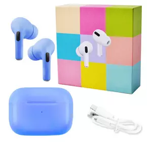 Бездротові навушники Apl AirPros Pro, macaroons, з кейсом, blue