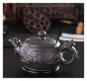 Чайник "Дракон Фенікс" чорний 300 мл. 16,5*10,5*9 см.