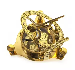Сонячний годинник з компасом бронзові (12х12х4 см.)