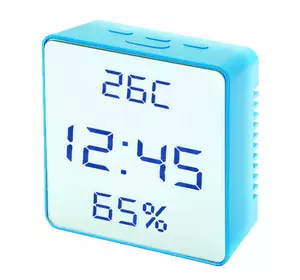 Годинник мережевий VST-887Y-5, блакитний, температура, вологість, USB
