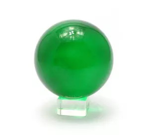Куля кришталева на підставці зелена (11 см)
