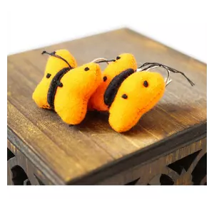 Сережки ганчірні Метелики жовтогарячі