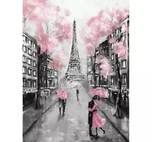 Раскраска по номерам 30*40см "Осенний Париж" OPP (холст на раме краски+кисти)